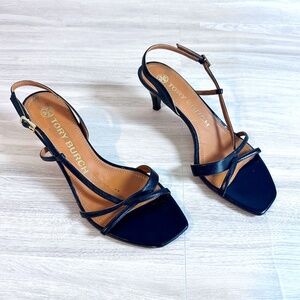 Tory Burch Strappy Slingback 55mm Sandal Sheep Leather In Perfect Black Size 7.5